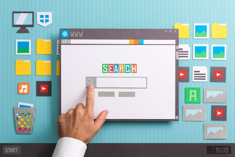 Abbildung eines Desktops mit einer Search Bar